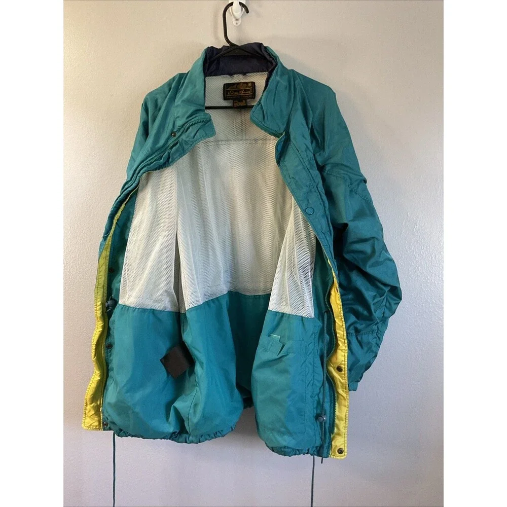 VTG Eddie Bauer Men’s XL green Gore-Tex Waterproof Rain Jacket Coat Shell